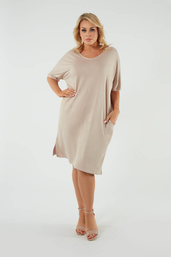 Soler túnica de manga corta para mujer Italian Fashion - beige