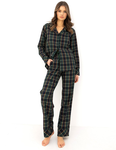 Sensis Skyler pijama mujer 100% algodón franela largo de cuadros