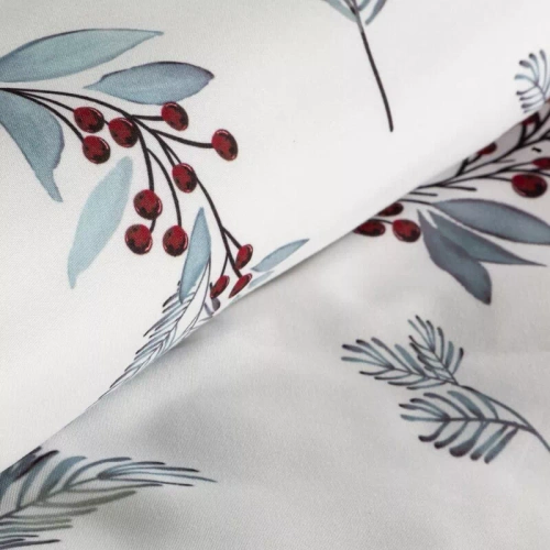 Ropa de cama navideña Peace Eurofirany blanca microfibra renos ramas