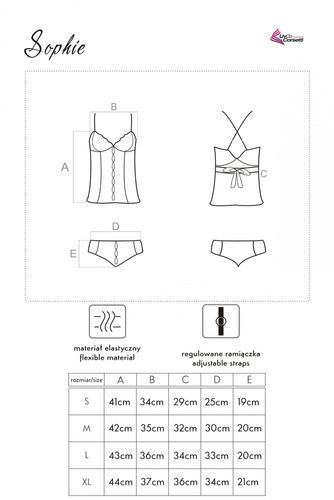 Sophie LC 13053 Conjunto, chemise y tanga LivCo Corsetti Fashion