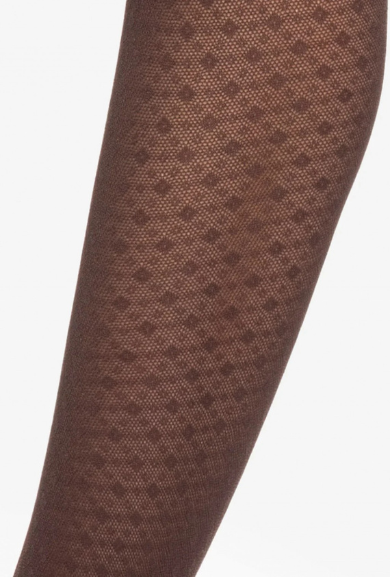 Gatta Wedel wz.03 Medias 40 den - estampado geométrico, choco oscuro