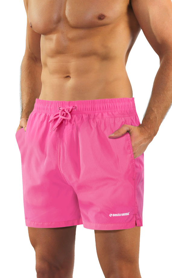 Sesto Senso bañador hombre shorts de playa secado rápido con bolsillos pink