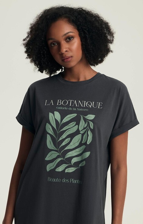 43687 Danna Camisa mujer Henderson gris - algodón, manga corta, estampado