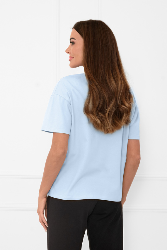 Klara - blusa manga corta mujer | Italian Fashion azul