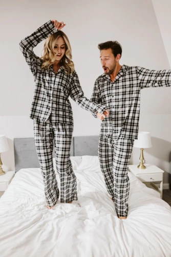 Pijama de hombre Klark - 100% algodón, manga larga y pantalón Moda Italiana