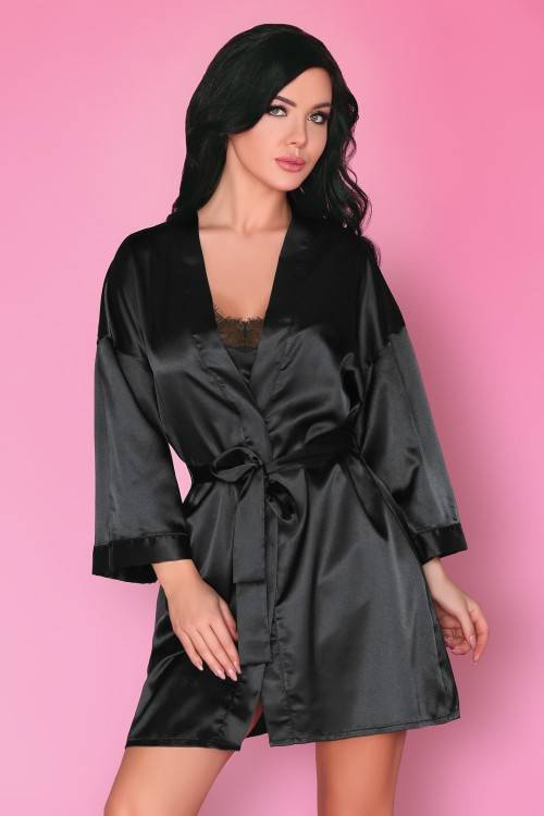 Dorettela LC 90394 Negro Belleza Onyx Colección Albornoz de mujer LivCo Corsetti