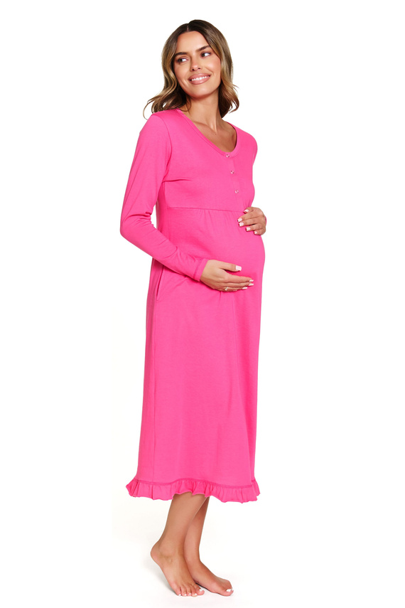 7318 Doctor Nap - Camisón de embarazo y lactancia en algodón | Fabricación polaca - peonía