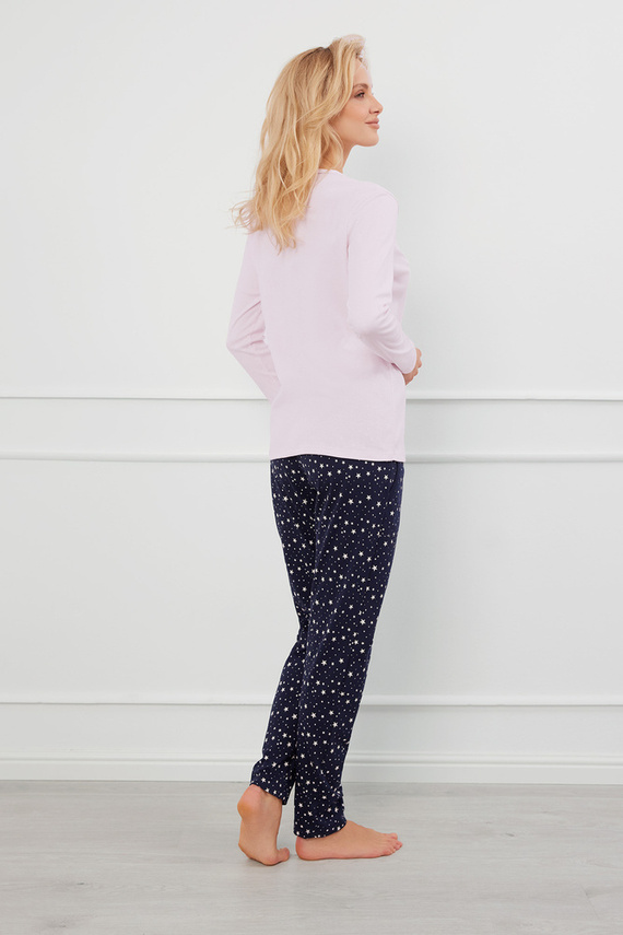 Libra Pijama de mujer manga larga y pantalón Moda Italiana - rosa/estampado