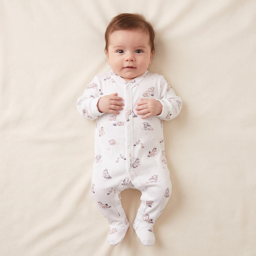 228031 Nicol FARMA Pijama enterizo para bebé 100% algodón animales crema