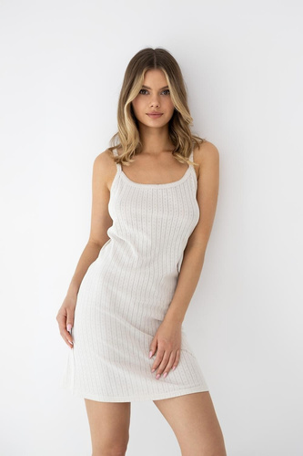 Camisón Sensis Jaylani beige – camisón mini de algodón con tirantes