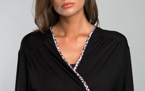 Eila Bis Albornoz manga 3/4 Moda Italiana - estampado leopardo