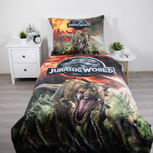 Ropa de cama 140x200 Dinosaurios Parque Jurásico Volcán 70x90 Jerry Fabrics