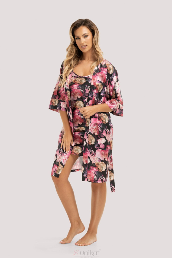 Slip de satén Telma Unikat - elegante camisón floral