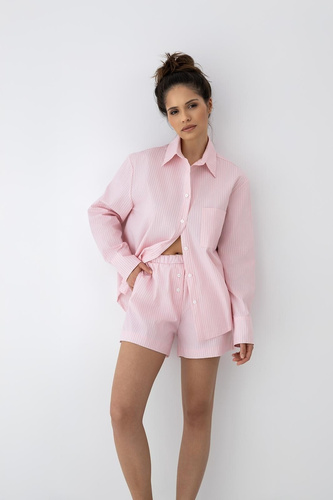 Pijama mujer Sensis Bellina rosa de algodón con botones y bolsillos