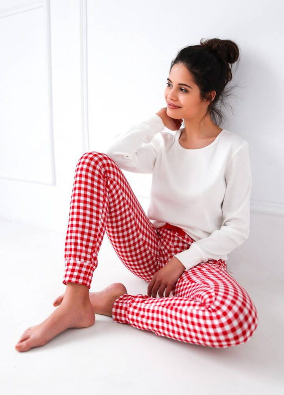 Pijama Sensis Perfect Ladies - crema y rojo