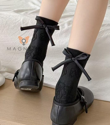 Magnetis calcetines de las mujeres CO5020 negro - algodón, jacquard con motivos de osos de peluche