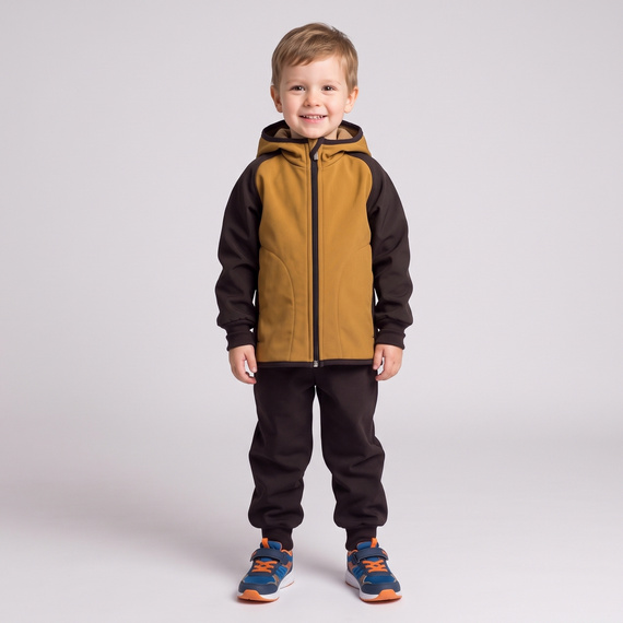 229020 Nicol Chaqueta softshell para niño con forro polar, capucha y reflectante - oliva