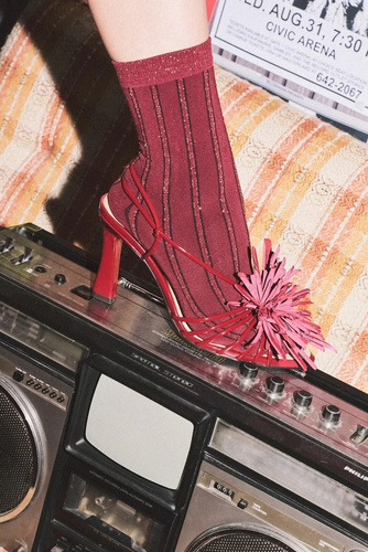 Gabriella Oria 1263 Black calcetines de mujer 70 DEN con estampado 3D
