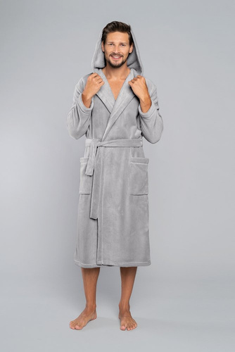 Mimas Albornoz con capucha para hombre Italian Fashion- gris