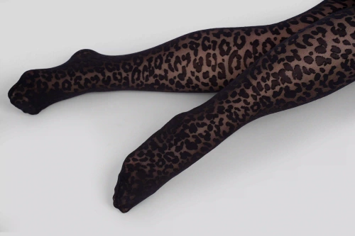 Pantimedias Mona Leopard 30 DEN Queen Size – pantimedias negras leopard
