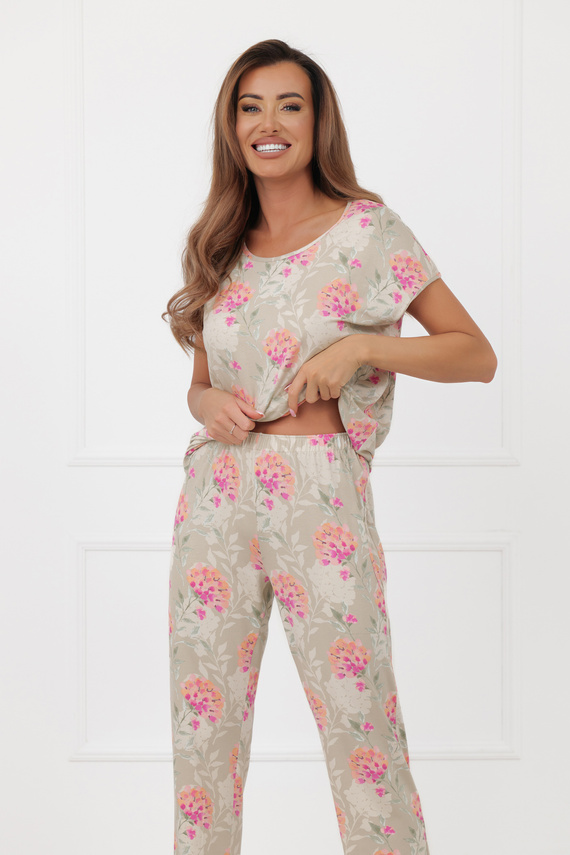 Pijama señora Harmonia Italian Fashion pantalón largo manga corta viscosa