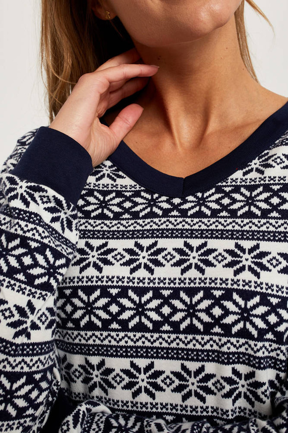 Alaska Pijama señora manga larga, pantalón largo Italian Fashion - estampado/verde