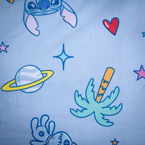 Ropa de cama de algodón 140x200 Lilo and Stitch azul 70x90 Jerry Fabrics