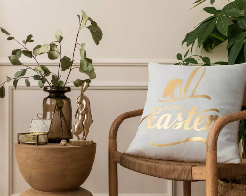 Eurofirany Wiosna 41– funda de cojín decorativa pascual elegante