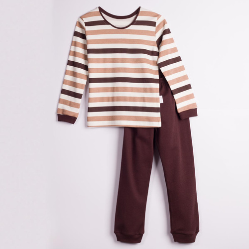 227038 Nicol BENEK Pijama infantil para niño 100% algodón rayas marrón