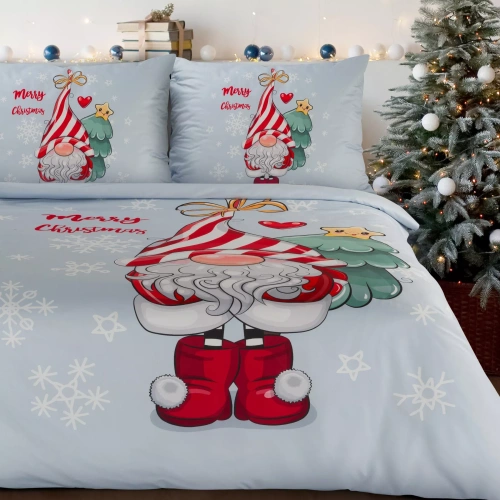 Beiner Ropa de cama de Navidad de microfibra Eurofirany - gnomo, gris, suave y de secado rápido