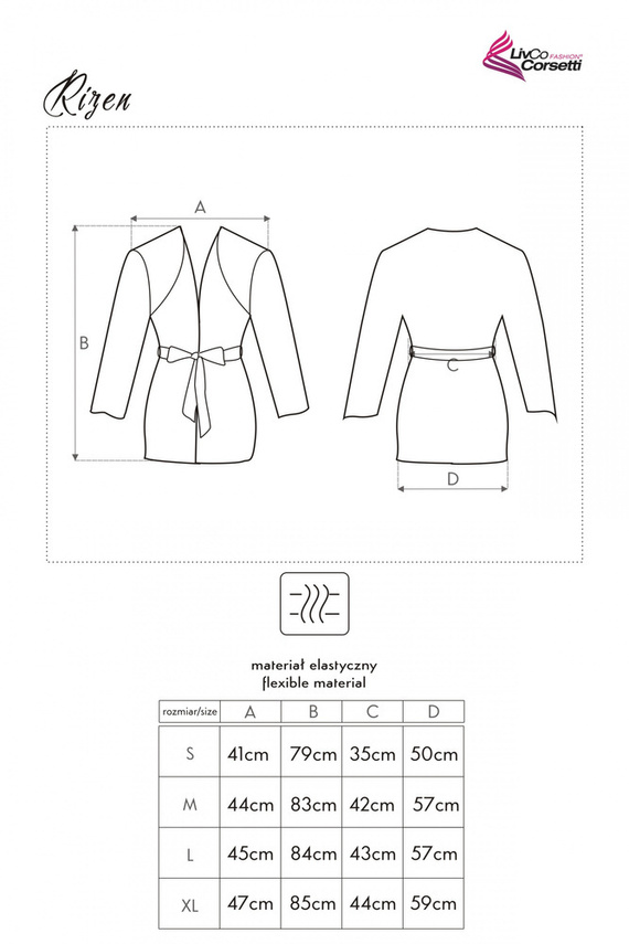 Rizen LC 90071 Bata de mujer LivCo Corsetti