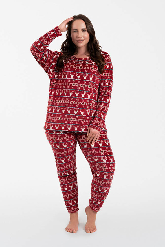 Vellón Islandia Conjunto Mujer Moda Italiana - estampado burdeos