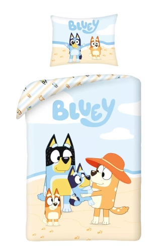 Bluey holidays Kids 12 Ropa de cama de algodón Halantex - 100% algodón, cremallera, peso 115 g/m²