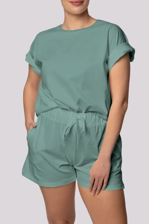 Bliss pijama de mujer de manga corta Mona verde oliva