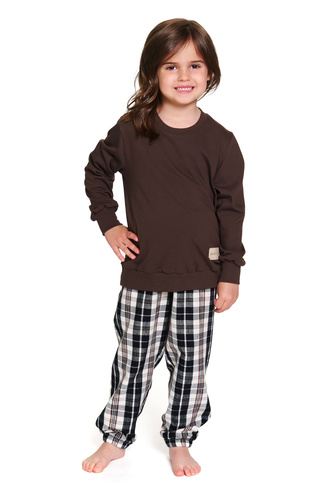 7335 Pijama para niños Doctor Nap - algodón y franela, unisex, estampado de cuadros brownie
