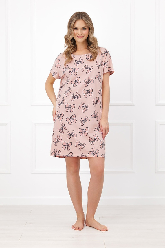Italian Fashion Silano camisón de mujer 100% algodón manga corta cómodo