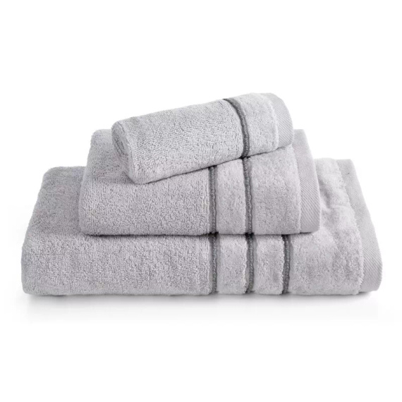 Set de toallas Eurofirany 3 piezas suaves absorbentes elegantes Sibel silver