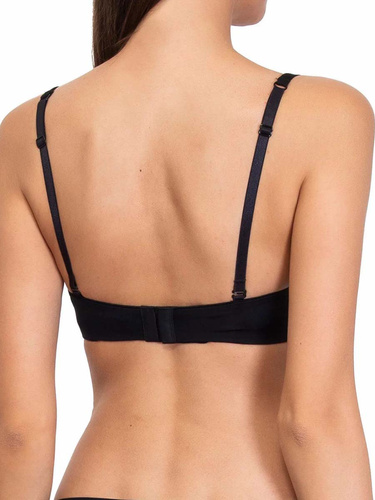 1580 Sujetador push-up Fantastic - bandeau, microfibra Sielei negro