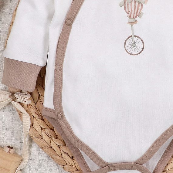 ABN-5582 Body con sobre Circus para bebé de Nini - 100% algodón orgánico, cierres sin níquel, hecho en Polonia