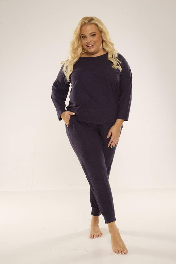 347 Paula Plus Size Pijama de Mujer De Lafense - azul marino