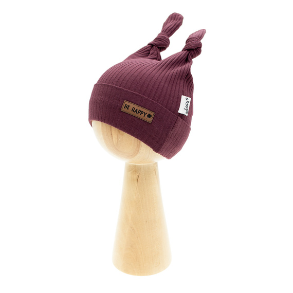 217054 Gorra de algodón Alisa Nicol - burdeos con nudos