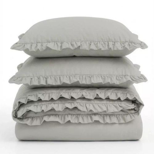 Ropa de cama de algodón con volante Eurofirany 100% algodón con cremallera beige