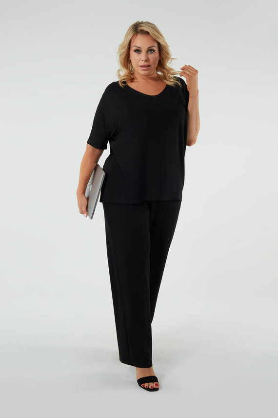 Soler Blusa manga corta Moda Italiana - negro