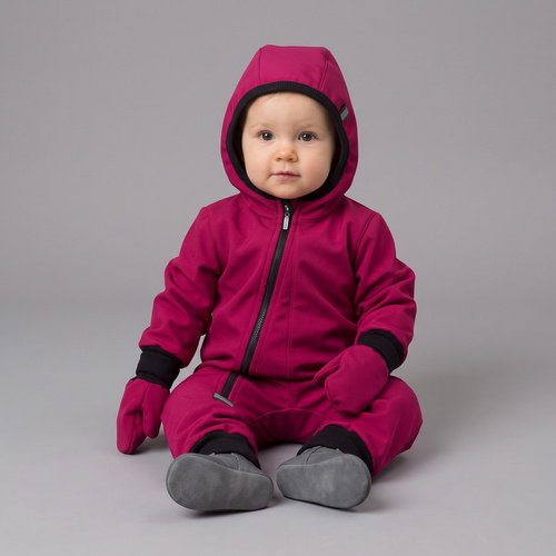 229071 Guantes infantiles Nicol Softshell impermeables con forro polar - burdeos
