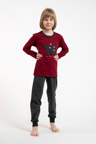 Morten Pijama de niño Moda Italiana burdeos/c.melange