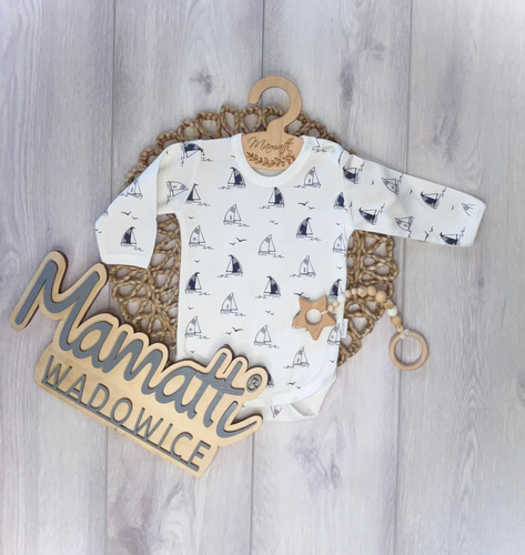 Body bebé Mamatti BD16026 86 barcos – body de algodón manga larga
