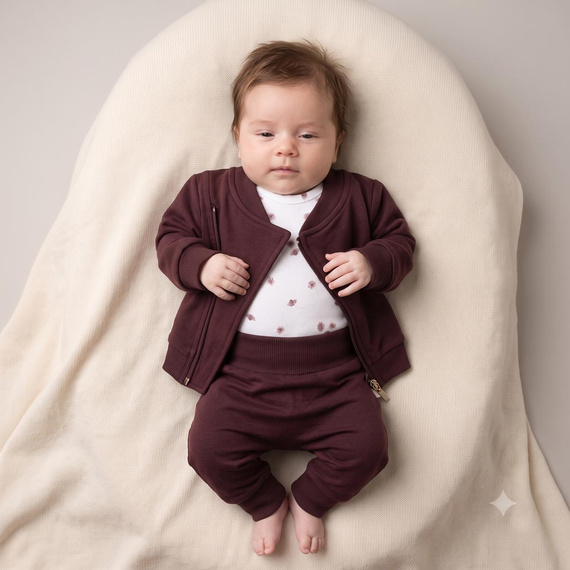 226273 Nicol HANIA Sudadera tipo ramonesa infantil marrón oscuro algodón