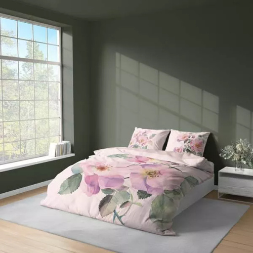 5426 A Ropa de cama de microfibra 3D en rosas silvestres pastel - Detexpol