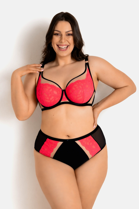 19232 Funny Sujetador Plunge Mediolano negro-fluo - escote profundo, sensual, elegante