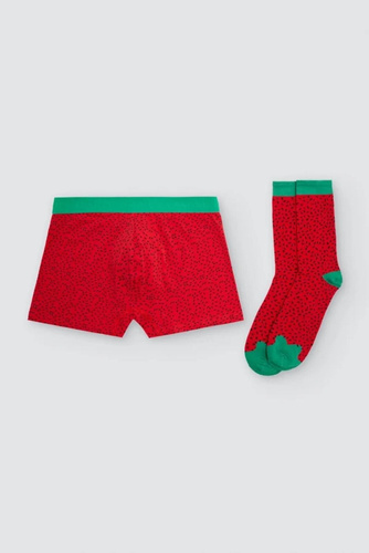 Conjunto 20475 Boxers + Calcetines para Hombre de Algodón Sandía Regalo